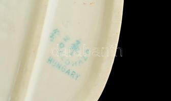 Hollóházi porcelán lány, kézzel festett, jelzett, apró lepattanással, m: 25,5 cm