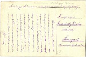 1923 Röszke, Szilágyi Sándor m. kir. III/212. őrs írnok hadnagy saját kezű rajza a kastélyáról. Egye...