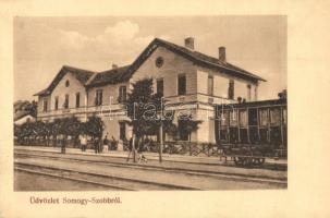 1912 Somogyszob, vasútállomás, korabeli személyszállító vasúti kocsi