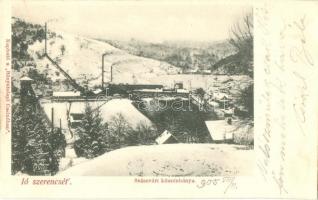 1905 Szászvár, Kőszénbánya télen. Jó szerencsét! Kapható a Bányatelepi Casinóban (EK)