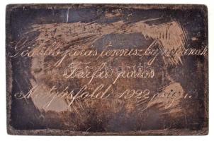 Exner Károly (1850-1919) 1922."MLTC - Az érdem jeléül" jelzett Ag díjérem, hátoldalán grav...