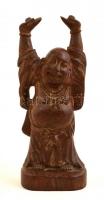 Faragott fa Buddha szobor 20 cm