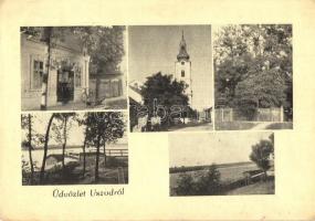 1949 Uszód, templom, üzlet. Sztajkó Sándor kiadása