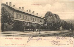 1906 Villány, vasútállomás. Divald