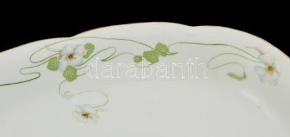 Szecessziós porcelán pecsenyés tál. Kézzel festett, hibátlan. 50x33 cm