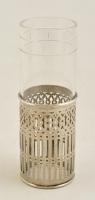 Jelzett ezüst váza, csiszolt üveg betéttel / Silver glass holder with glass nettó : 37,8 g