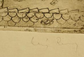 Láng Rudolf (1904-1991). Nyár vége.  Rézkarc, papír. Jelzett, 12x15 cm