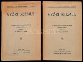 1936-1944 Vegyes újság tétel, Győri Szemle 1936. 4-7.,8-9. számok, Dunántúli Szemle 1941. 6.,1942. 5...