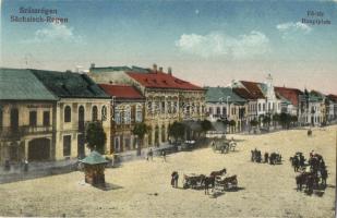 Szászrégen, Reghin; Fő tér / main square 1940 Szászrégen visszatért So. Stpl (EK)