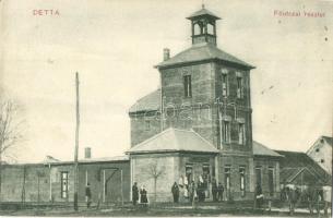 1912 Detta, Ghedu, Deta; Fő utca, Tűzoltó őrtorony. Ballon József kiadása / main street with Firefighters watch tower (EK)