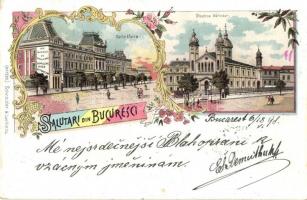 1898 Bucharest, Bukarest, Bucuresti; Baile Eforie, Biserica Sarindar / spa hall, Romanian Orthodox church. Schneider & Lux No. 1290. Art Nouveau, floral, litho (EK)
