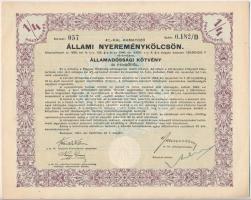 Budapest 1941. "4%-kal kamatozó Állami Nyereménykölcsön" államadóssági kötvénye 50P-ről (6...