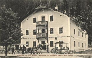 Huben (Tirol), Gasthaus zur Post, Haltestelle der Postwagen Lienz-Wind. Matrei / hotel, Stop of the Lienz-Wind. Matrei postal carriage (EK)