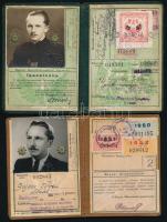 1942-1964 4 db különféle MÁV-igazolvány, részben fényképes + 2 db kiegészítőlap