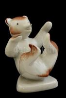 Drasche porcelán medve, kézzel festett, jelzett, hibátlan, m: 11 cm