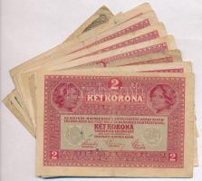 1914. 2K (2x) + 1916. 1K + 1917. 2K (7x) mind felülbélyegzésekkel, közte több darabon "NEISPRAV...