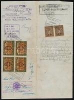 3 db okirat Budapest városi és állami illetékbélyegekkel (magas katalógusérték)