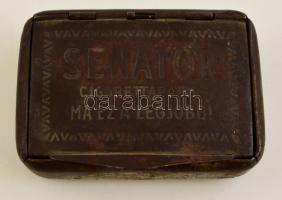 Senator fém cigarettapapíros doboz. / tobacco paper metal box 9x6 cm