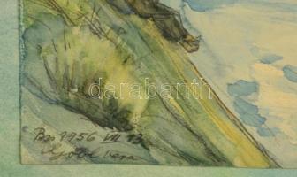 Kolbenheyer Bertalanné Göbl Vera. A Rákospatak torkolata. Akvarell papír. Jelzett. 36x24 üvegezett k...