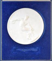 ~1970. Kiváló sportmunkáért herendi porcelán plakett dísztokban (108mm) T:1-