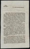 1852 a Torontáli Maros-Társulati Egyesület meghívója rendkívüli közgyűlésre, magyar és német nyelven