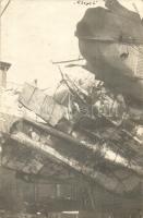 1917 SMS Csepel osztrák-magyar Tátra osztályú romboló roncsai az ontrantó-i csata után / K.u.K. Kriegsmarine, damaged SMS Csepel after the Battle of Otranto. photo