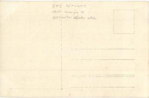 1917 Sérült SMS Novara osztrák-magyar haditengerészeti gyorscirkáló az otrantói csata után, oldalán ...