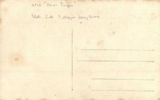 SMS Prinz Eugen Osztrák-Magyar Haditengerészet Tegetthoff-osztályú csatahajója, elől két db 3 ágyús ...