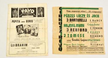cca 1940-1960 3 db cirkusz plakát klf állapotban és méretben / Circus posters