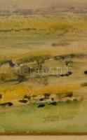 Lang Imre (1899 - ): Tájkép. Akvarell, papr. Jelzett. 21x28 cm üvegezett keretben