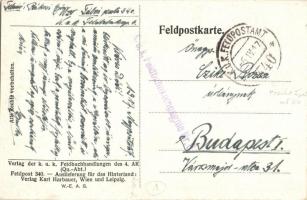 1917 Frohe Ostern vom 4. Armee! / WWI K.u.K. military Easter greeting + K.u.K. Feldbahnkompagnie Nr....