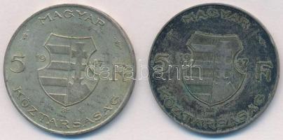 1947. 5Ft Ag "Kossuth" (2x) T:2,2- patina