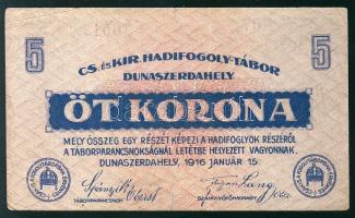 Dunaszerdahely/hadifogolytábor 1916. 5K T:III+