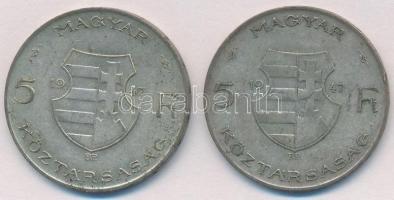 1947. 5Ft Ag "Kossuth" (2x) T:2-