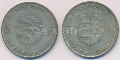 1947. 5Ft Ag "Kossuth" (2x) T:2-