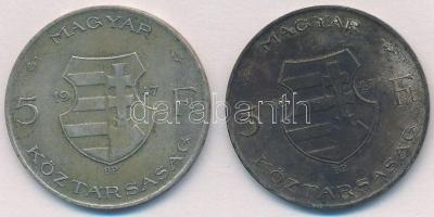 1947. 5Ft Ag "Kossuth" (2x) T:2,2- patina