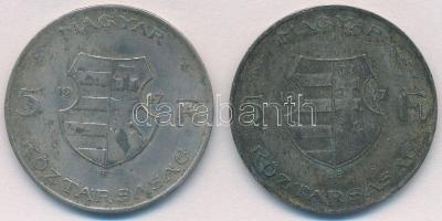 1947. 5Ft Ag "Kossuth" (2x) T:2-,3 patina