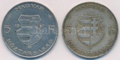 1947. 5Ft Ag "Kossuth" (2x) T:2-