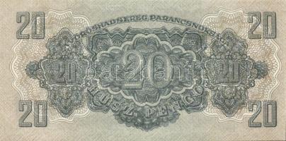 1944. "V.H." 20P (6x) egymásutáni sorszámokkal, benne elő- és hátlapi nyomási elcsúszások ...