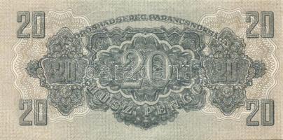 1944. "V.H." 20P (6x) egymásutáni sorszámokkal, benne elő- és hátlapi nyomási elcsúszások ...