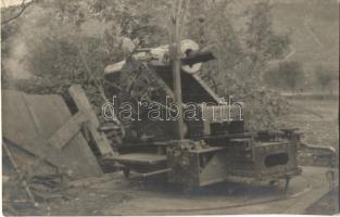 Első világháborús osztrák-magyar meghibásodott 24 cm-es ágyú / WWI K.u.k. military, 24 cm Mörser cannon out of order. photo