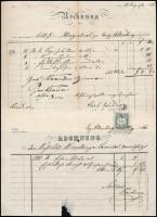 1849-1893 9 db különféle régi számla, nagyrészt német nyelvűek