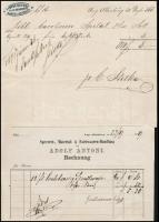 1849-1893 9 db különféle régi számla, nagyrészt német nyelvűek