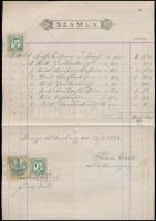 1849-1893 9 db különféle régi számla, nagyrészt német nyelvűek