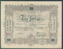 1848. 10Ft "Kossuth bankó" előlapi kézi érvénytelenítés, hátlapon "tizenöt" szó "ö" betűjén csak egy pont van! T:restaurált