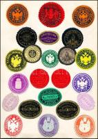 Több mint 400 db levélzáró 1870-1920 közötti időszakból, rendkívül változatos anyag, sok szecessziós...