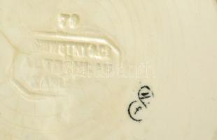 August Nowotny Altrohlau Karlsbad porcelán fali dísztányér, levonóképes, jelzett, kopott, lepattanás...