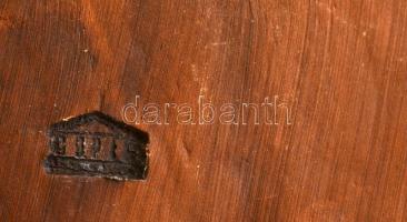 Mezőgazdasági jelenetekkel díszített kerámia fali kép, jelzett, hibátlan, 26,5×19 cm