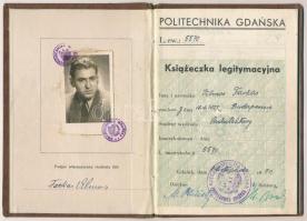 1950-1955 Gdansk, magyar építészhallgató 2 db leckekönyve illetve 2 db diplomája
