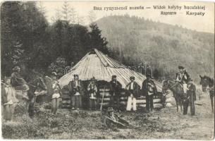 Widok kalyby huculskiej, Karpaty / Carpathian Hucul (Hutsul) folklore + M. kir. V/4. népf. hadtápzalj. 2. század (EK)